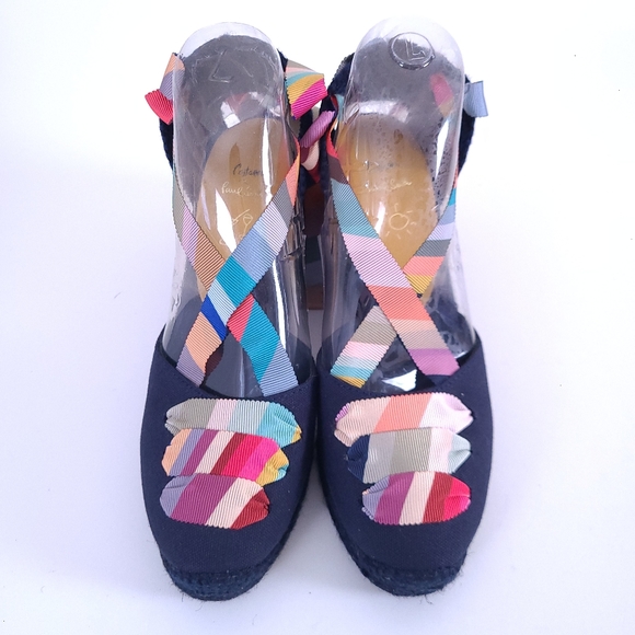 Castaner x Paul Smith Coralia Espadrille Wedge Ribbon Lace Shoes 37 Size 6.5 US - Picture 3 of 12